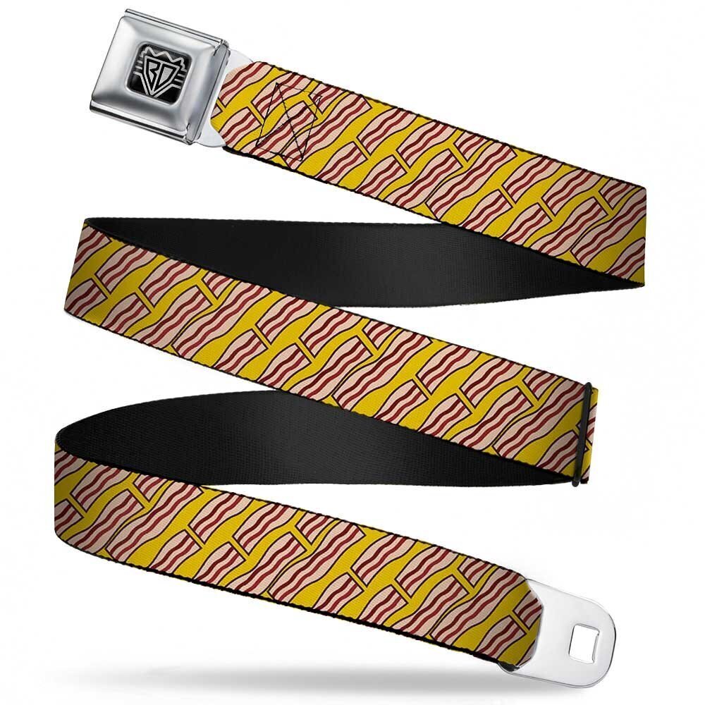 8615 Seatbelt Belt - Bacon Cartoon Yellow - 1.0" Wide - 20-36 Inches in